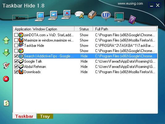 show taskbar display